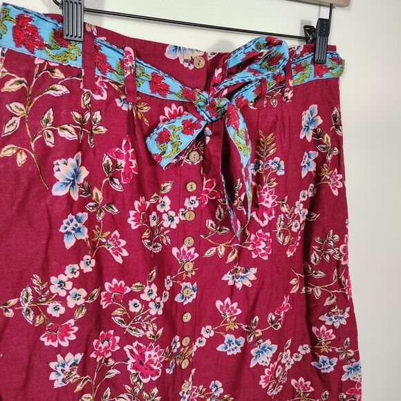 Sundance Floral Tiered Midi Skirt XS Boho Cottagecore Button Front Festival - Picture 3 of 10